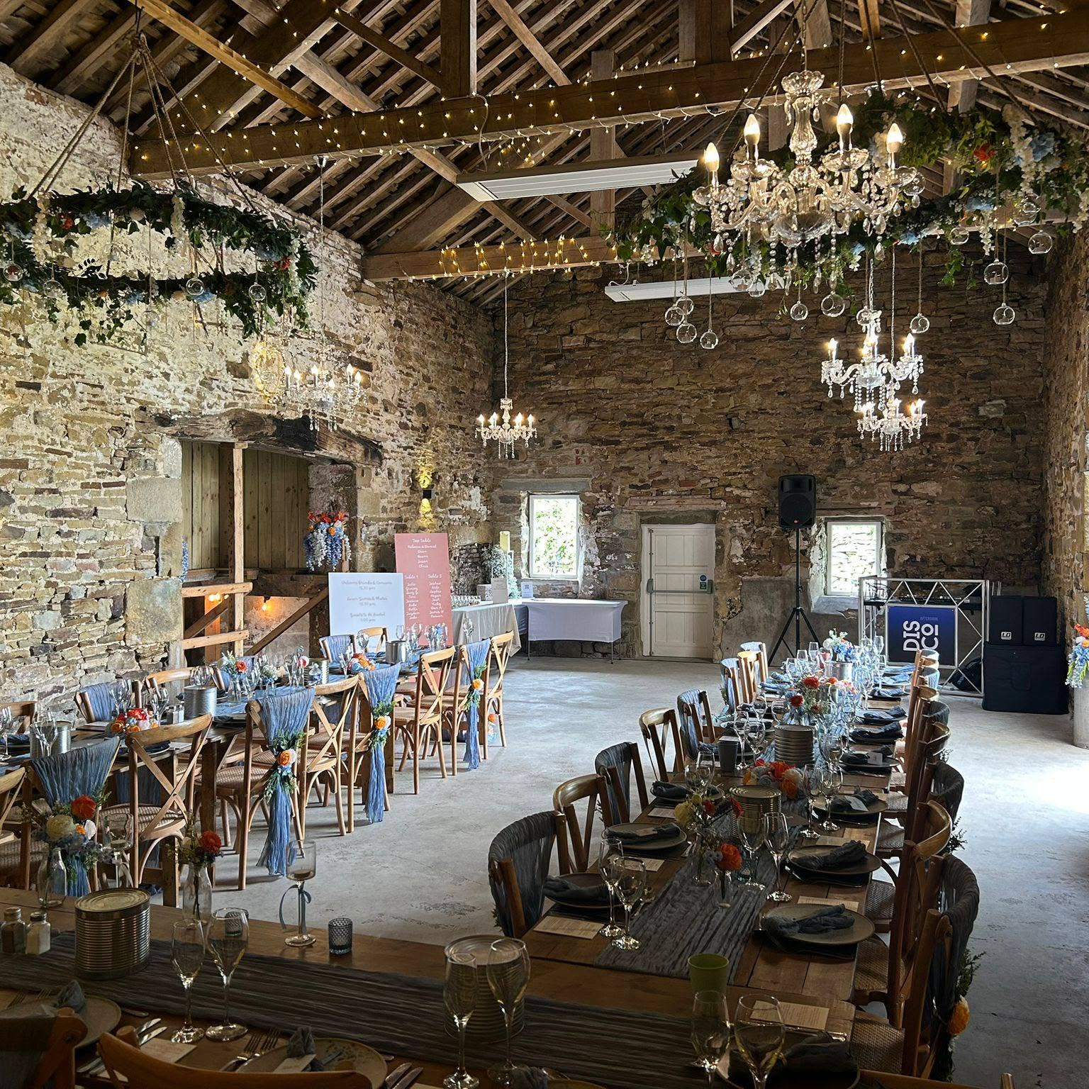 An outdoor event catered in the countryside