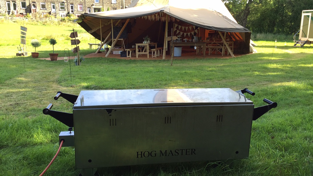 Barbecue only, no hog roast: burgers, sausages and halloumi on the grill