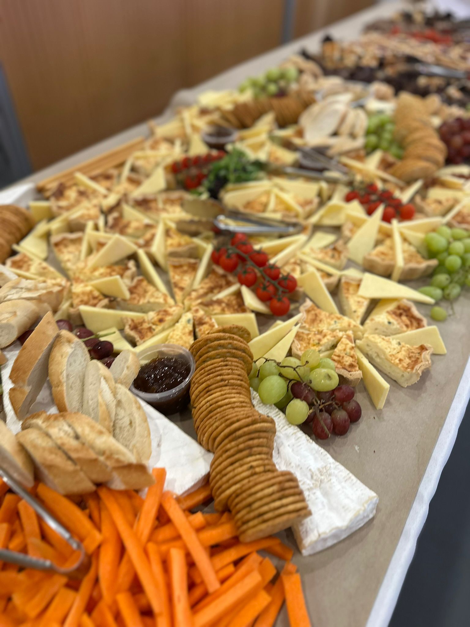 A business lunch buffet laid out