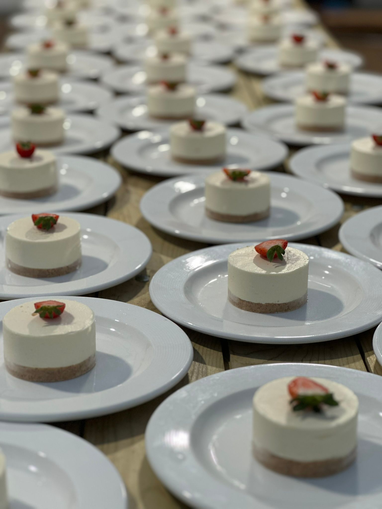 Side salads plated for service